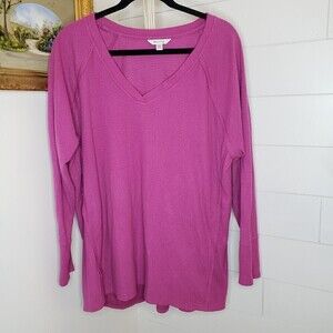 Wildfox Elderberry Haley Brushed V-Neck Pullover XXL